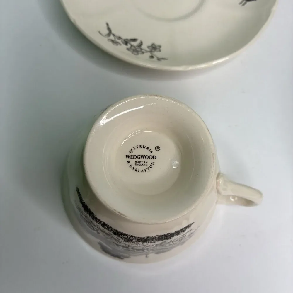 Wedgewood Etruria & Barlaston Creamware Tea Cup And Saucer Set Of 3